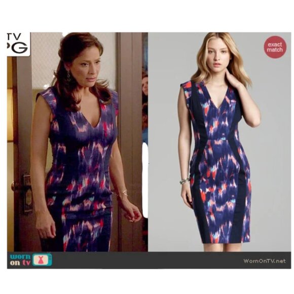 French Connection Electric Avenue Multicolor Graphic Sheath Dress Size 8 - Picture 14 of 15